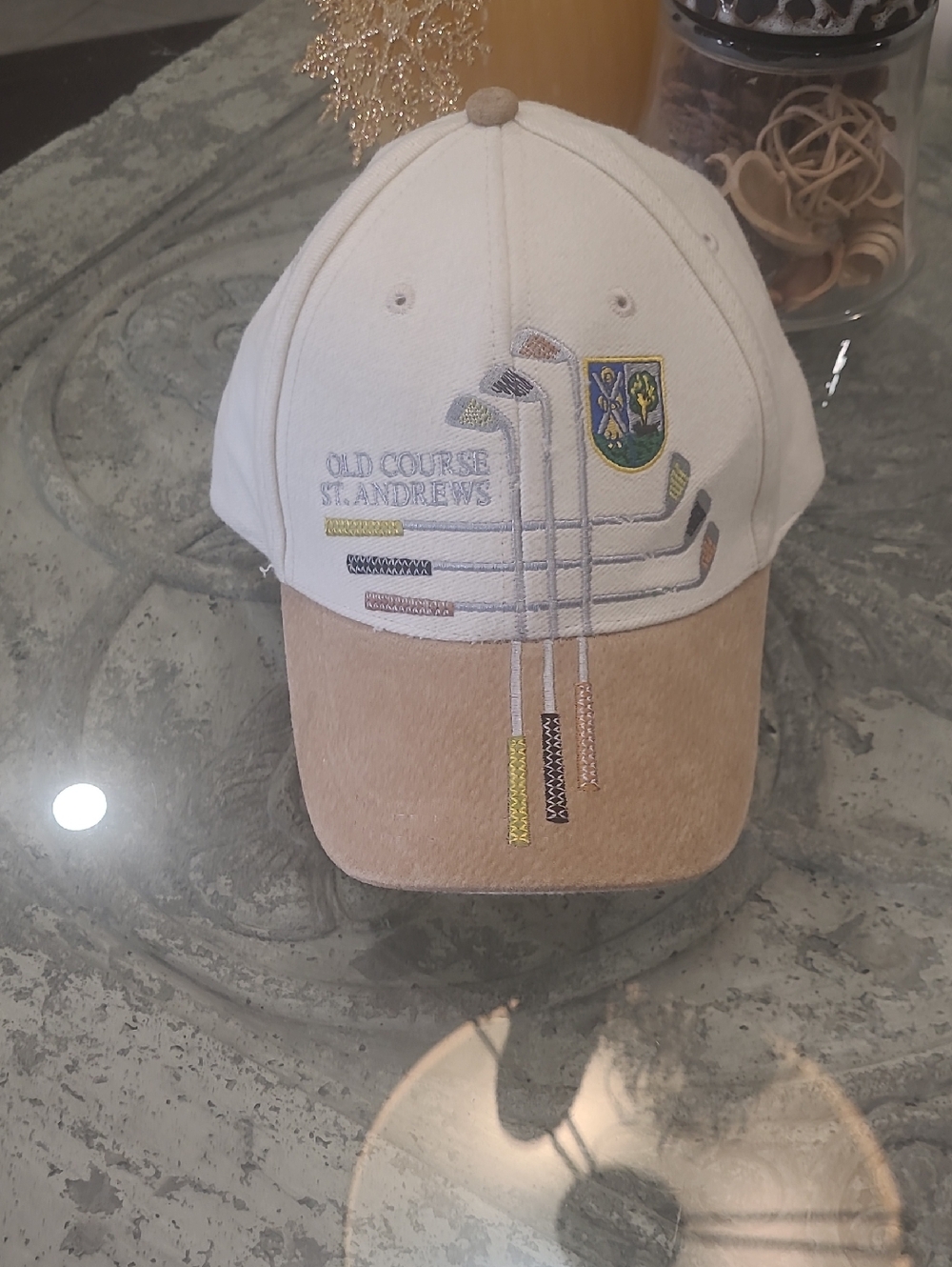 Golf Vintage Retro St Andrews Gold British Open Old Course Hat Cap Suede 90ies